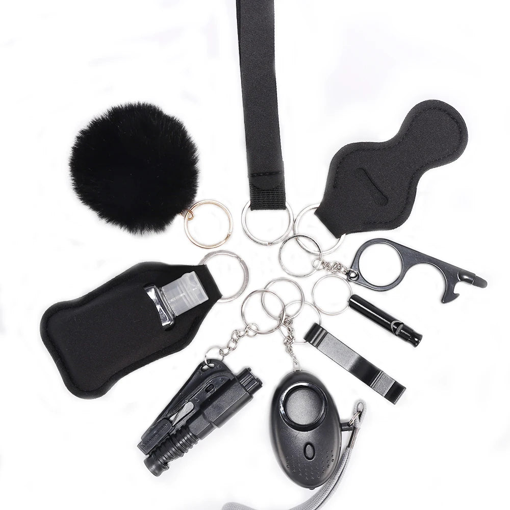 Self Defense Keychain Set For Women Safety Keychain Full Set With Personal Alarm, Window Breaker Keychain Accessories