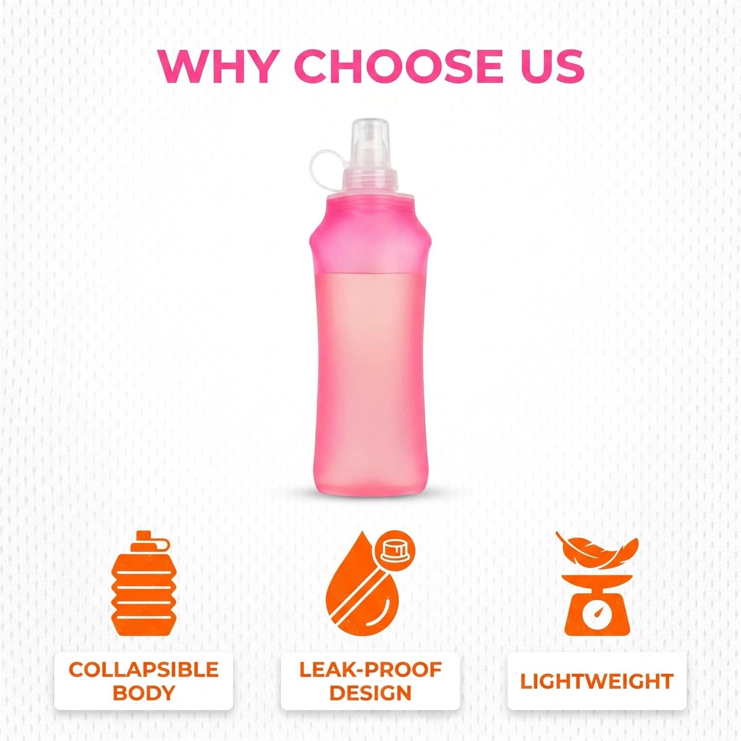 Collapsible Silicone Water Bottle with Bite Valve, Space Saving Foldable Water Container for Travel Camping Hiking Running