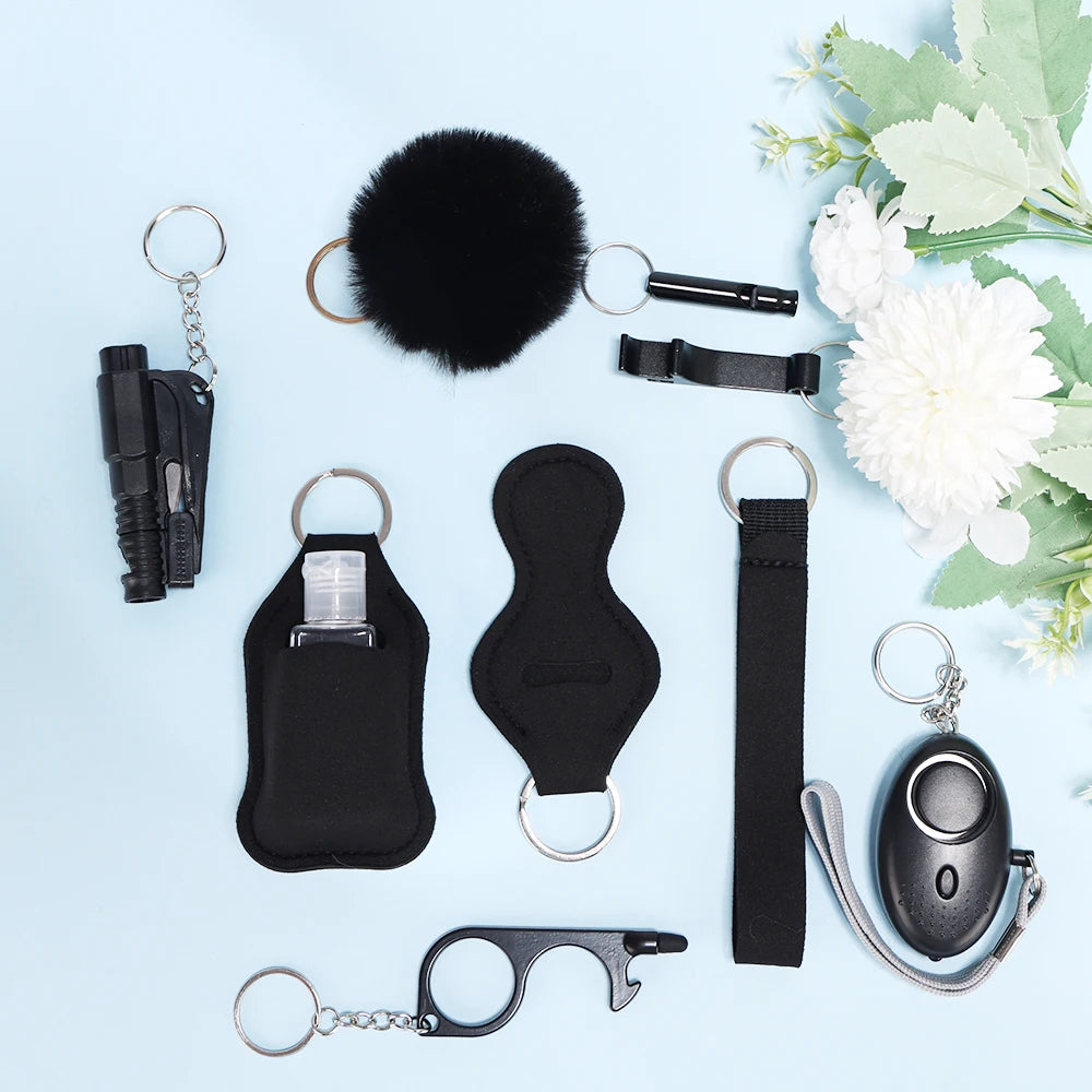Self Defense Keychain Set For Women Safety Keychain Full Set With Personal Alarm, Window Breaker Keychain Accessories