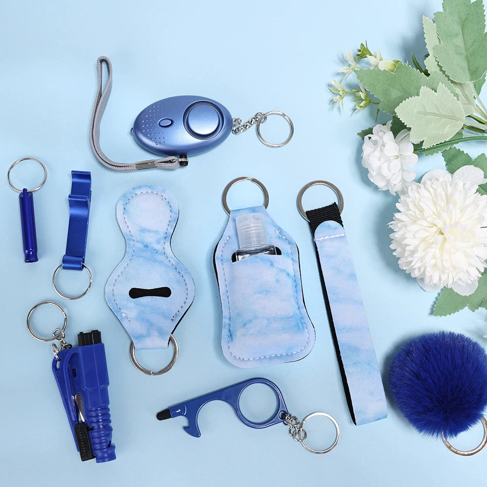 Self Defense Keychain Set For Women Safety Keychain Full Set With Personal Alarm, Window Breaker Keychain Accessories