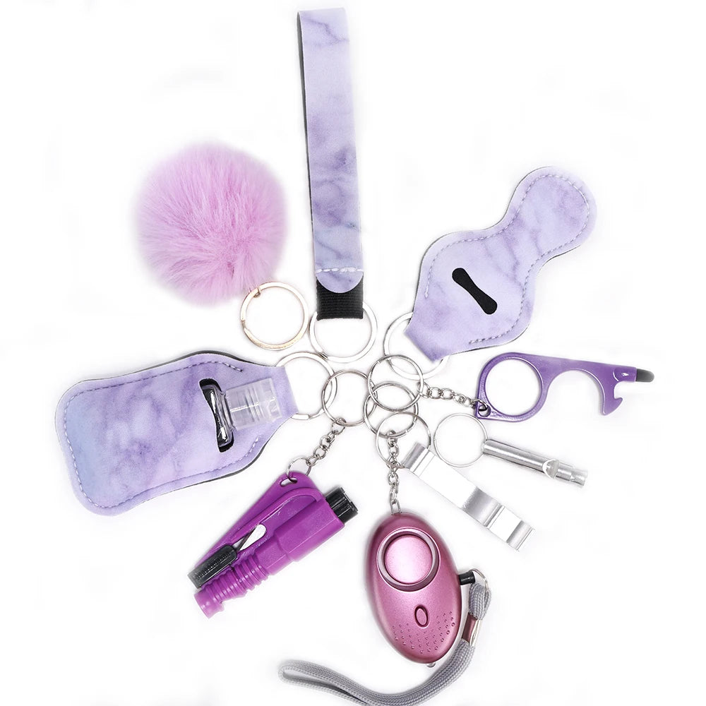 Self Defense Keychain Set For Women Safety Keychain Full Set With Personal Alarm, Window Breaker Keychain Accessories