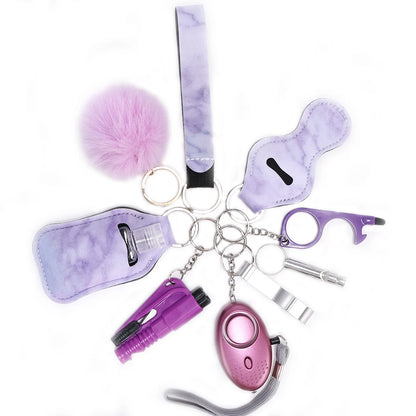 Self Defense Keychain Set For Women Safety Keychain Full Set With Personal Alarm, Window Breaker Keychain Accessories