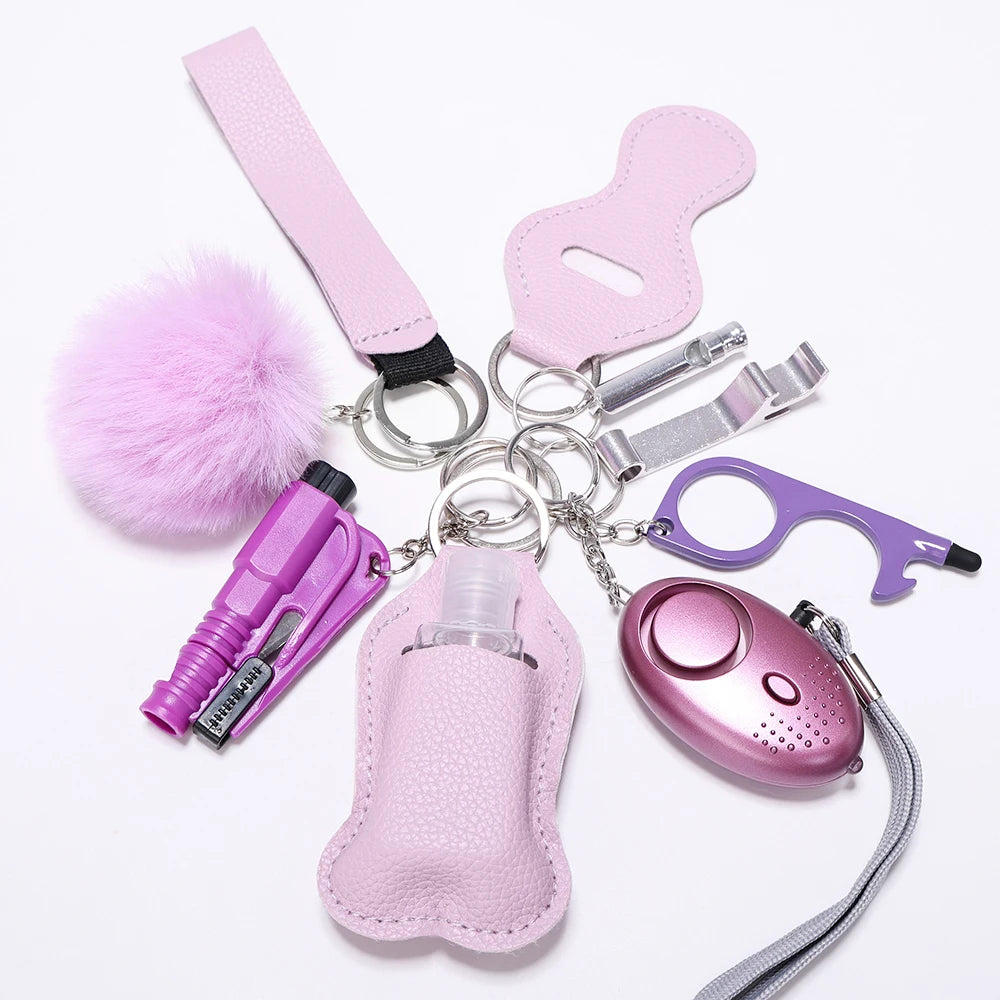 Self Defense Keychain Set For Women Safety Keychain Full Set With Personal Alarm, Window Breaker Keychain Accessories