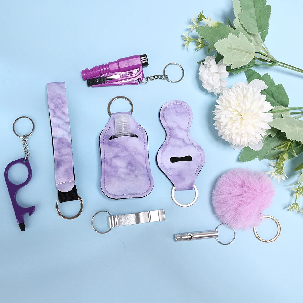 Self Defense Keychain Set For Women Safety Keychain Full Set With Personal Alarm, Window Breaker Keychain Accessories