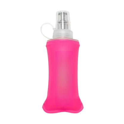Collapsible Silicone Water Bottle with Bite Valve, Space Saving Foldable Water Container for Travel Camping Hiking Running