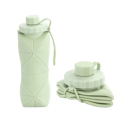 1Pc 600mlLarge Collapsible Silicone Cup-Portable Travel Water Bottle for Outdoor, Food-Grade with Fresh Colors, Foldable Design