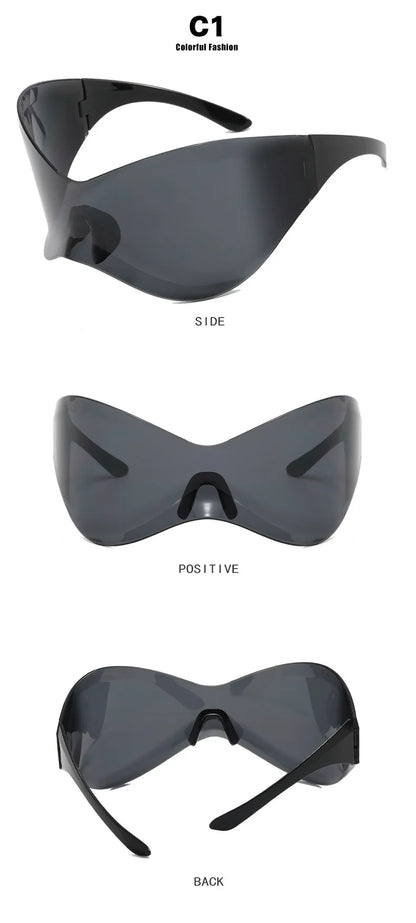 Horizon Wrap Shades | Y2K Rimless Sunglasses by Route95