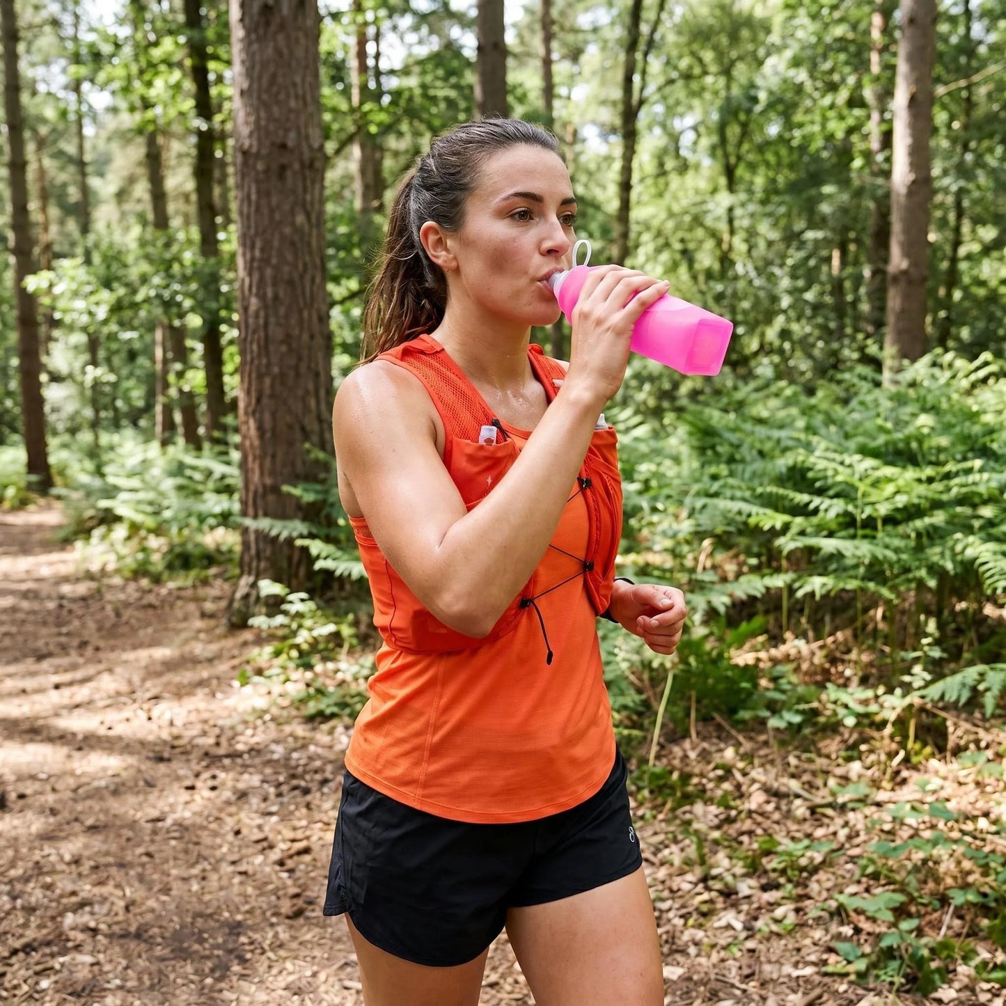 Collapsible Silicone Water Bottle with Bite Valve, Space Saving Foldable Water Container for Travel Camping Hiking Running