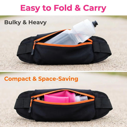 Collapsible Silicone Water Bottle with Bite Valve, Space Saving Foldable Water Container for Travel Camping Hiking Running