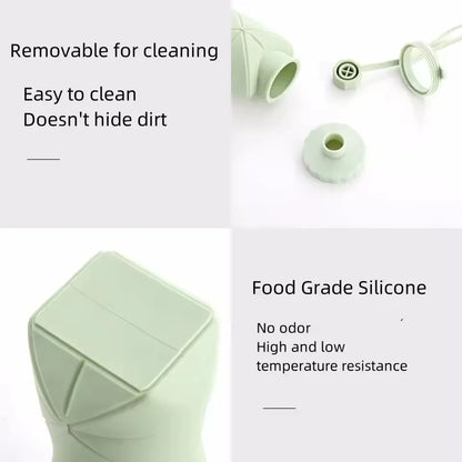 1Pc 600mlLarge Collapsible Silicone Cup-Portable Travel Water Bottle for Outdoor, Food-Grade with Fresh Colors, Foldable Design