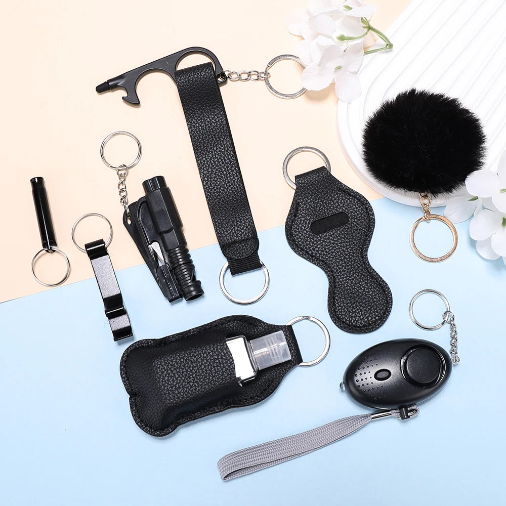 Self Defense Keychain Set For Women Safety Keychain Full Set With Personal Alarm, Window Breaker Keychain Accessories