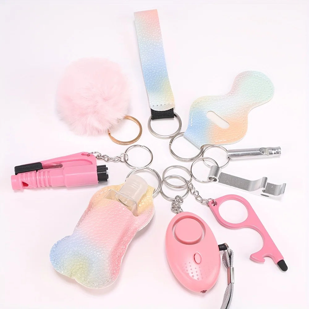 Self Defense Keychain Set For Women Safety Keychain Full Set With Personal Alarm, Window Breaker Keychain Accessories