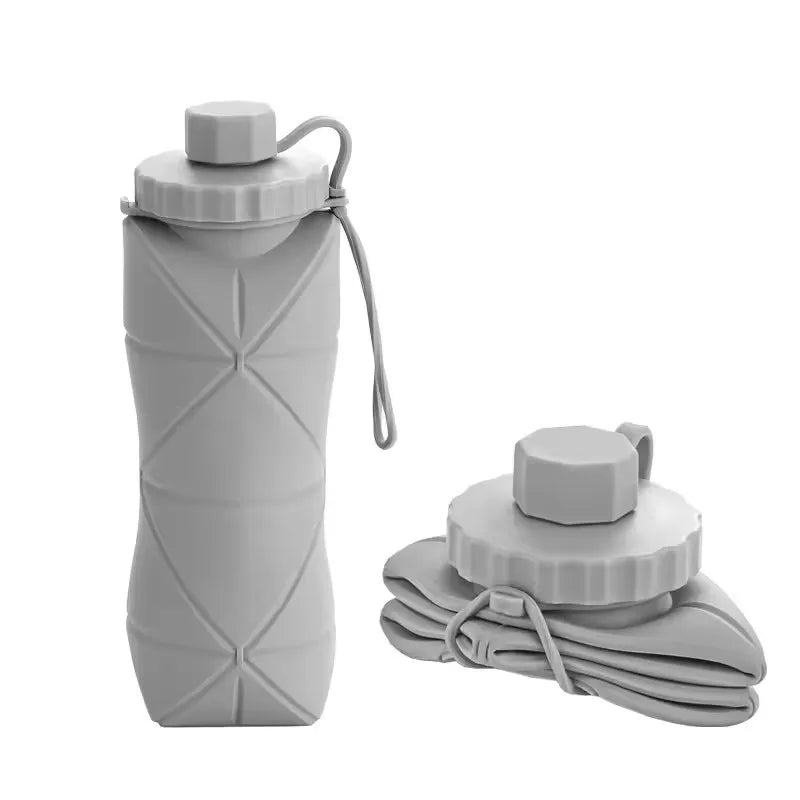 1Pc 600mlLarge Collapsible Silicone Cup-Portable Travel Water Bottle for Outdoor, Food-Grade with Fresh Colors, Foldable Design